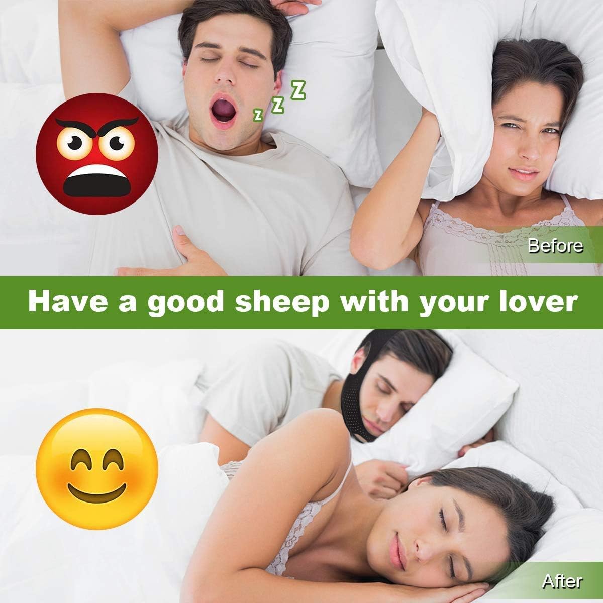 Atrilly Anti Snoring Chin Straps, Anti Snoring Devices, Stop Snoring Solution Snore Reduction Sleep Aids, Snore Stopper Relief Chin Straps for Men Women Snoring Sleeping Mouth Breather: Health & Personal Care