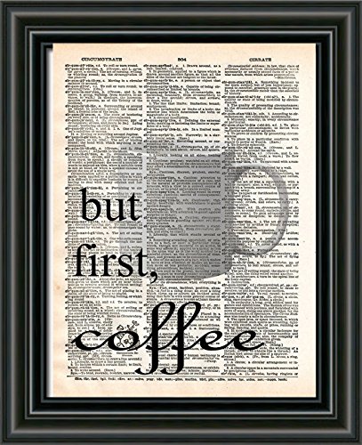 Amazon Com Coffee Art Quote Artwork But First Coffee Kitchen