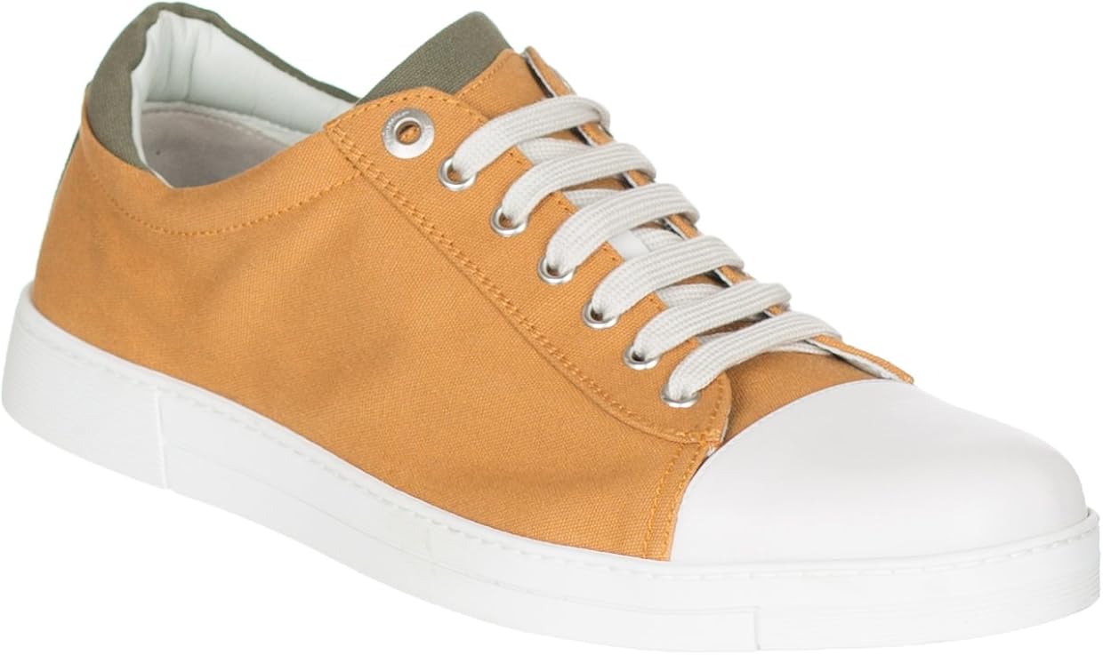 Salvatore Ferragamo Men's Orange Canvas Low
