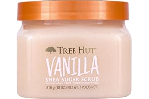 Tree Hut Vanilla Body Scrub, Exfoliating & Hydrating Sugar Scrub with Shea Butter & Essential Oils, Smooth Skin, Body Exfoliator For All Skin Types, Self Care Gifts for Women, Vegan, 18 Oz
