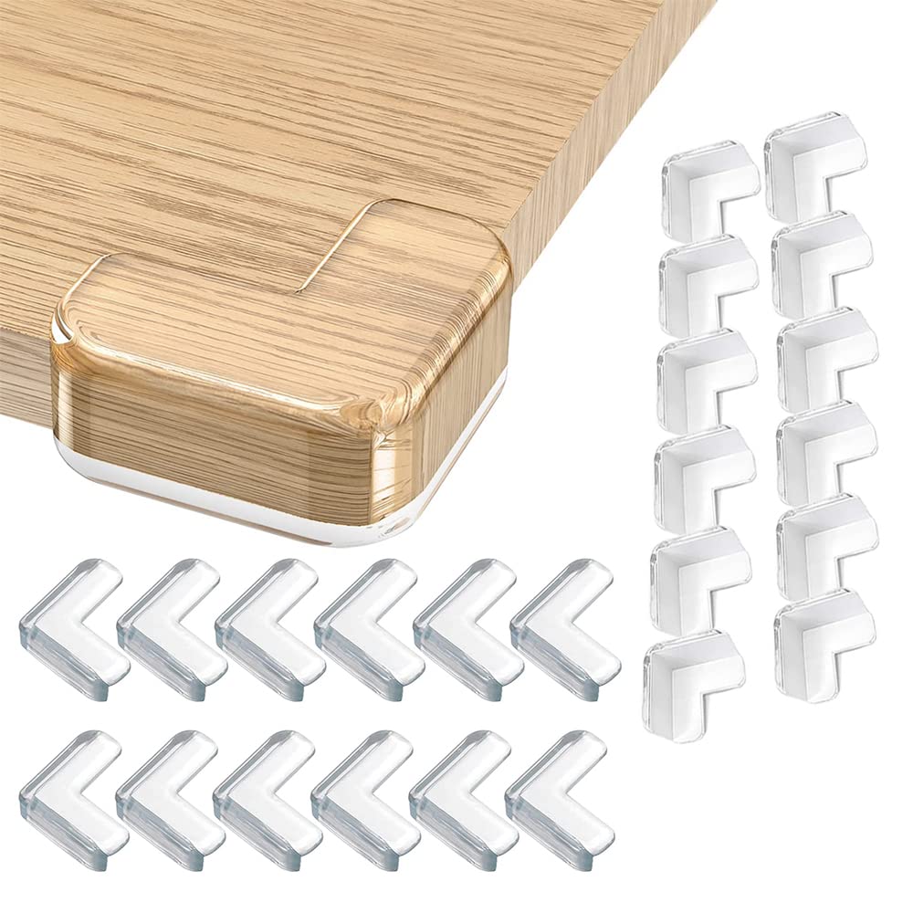 Corner Protectors for Kids, 24 Pack Safety Corner Guards Clear Furniture Table Corner Protection, Against Sharp Corners, Soft, Keep Baby Safe (L shape)
