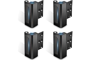 Steinwhale 4Pack Home Security Door Reinforcement Lock, Childproof Safety Door Lock Latch Inside Stopper, Add High Security to Prevent Home Unauthorized Entry, Aluminum Construction Finish Black