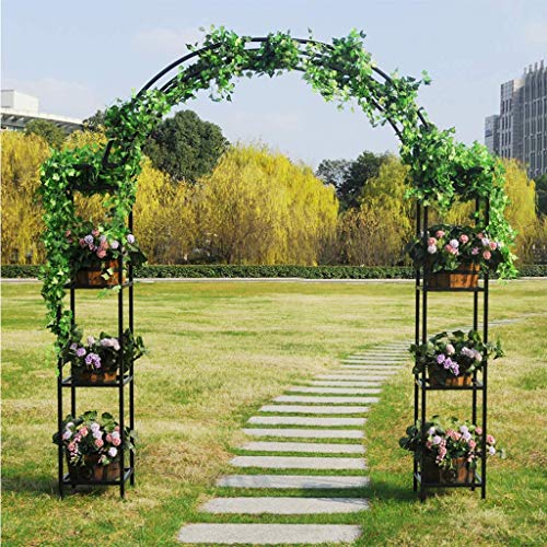 LXLH Bogen für Pflanzen, Torbogen für Garten, Gartenbogen mit Blumentopfständer, 222 cm x 34 cm x 245 cm, Unterstützung… – Bild 3