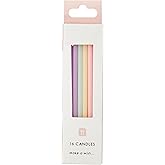 Talking Tables Pack of 16 - Size 10cm Pastel Birthday Candles Make Your Cake Extra Special This Year.