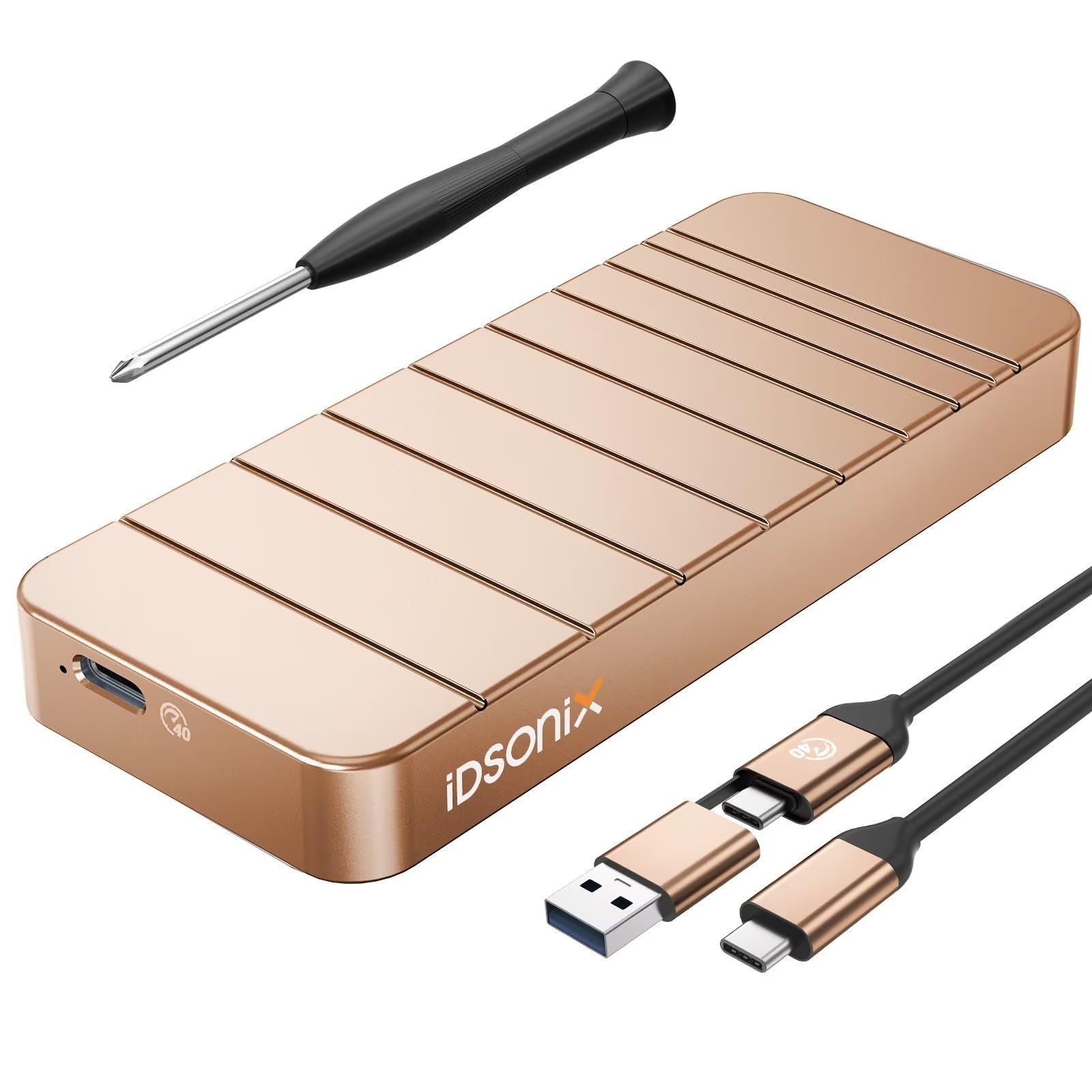 iDsonix 40Gbps M.2 NVMe PCIe SSD Enclosure Adapter[100% Aluminum], [PCIe 4.0]NVMe to USB 4.0 Compatible with Thunderbolt 3/4, NVMe Enclosure with UASP&Trim Support M-Key 2280 SSD