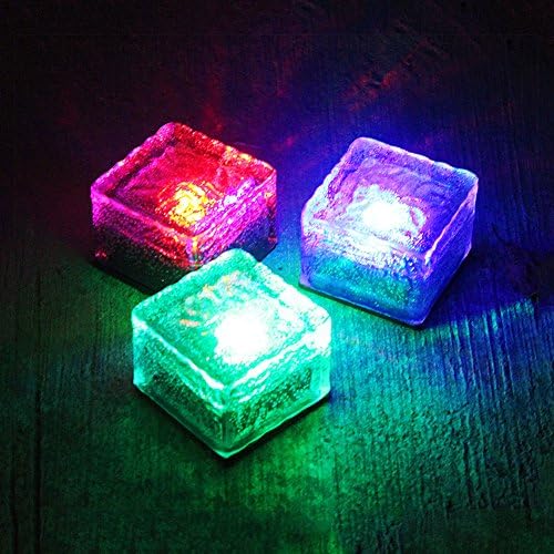 [nijiadipai] Waterproof Outdoor Solar Lights Garden Lights Ice Floor Tiles Light Underground Lamp Lawn Lamp Glass Garden Lights Buried warm white/white/green/red 3 Pack