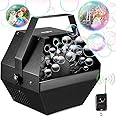 Theefun Bubble Machine: Remote Control 750ML Metal Bubble Blower Machine with High Output, Plug-in Automatic Bubble Maker Bubble Toys for Parties Wedding Birthday Indoor Outdoor Use with AC Adapter