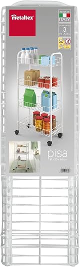 Metaltex 340634014 Multi-Purpose Trolley 4 Tiers 41x23x84 cm Pisa view 2