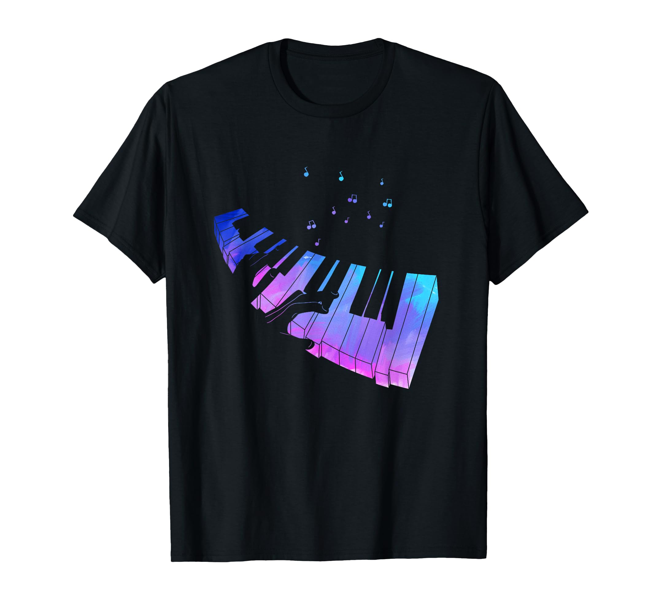 Colorful Piano Keyboard Music Notes Pianist Musician Piano T-Shirt