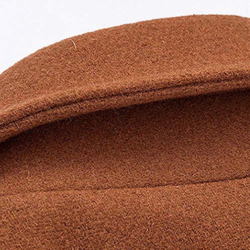 iYYVV Mens Casual Wool Trench Coat Fashion Business Long Thicken Slim Overcoat Jacket Coffee - Thumbnail 2