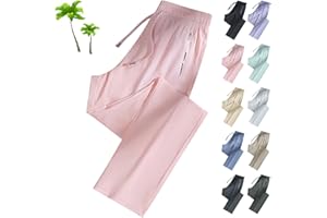 Women's Elastic Waist Stretch Pants - Lightweight Quick Dry Casual Trousers for Seniors Travel Walking S-5XL