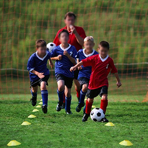Soccer Cones Agility Disc Cone 3.15in/8cm Identifiable Height 20-Pack -with Mesh Bag, Storage Strap for Agility Training Equipment, Football, Sports, Kids, Field Marker