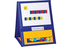 Godery Magnetic Desktop Tabletop Pocket Chart Stand, Double Sided Small Pocket Chart for Classroom Home (15" X 12.5")