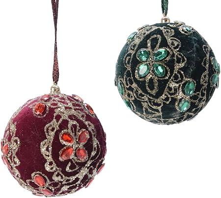 Kaemingk Lot De 2 Grandes Boules De Noël Traditionnelles De