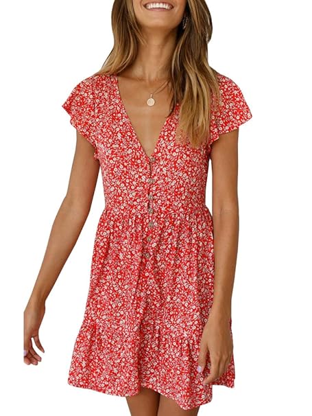 red floral sundress