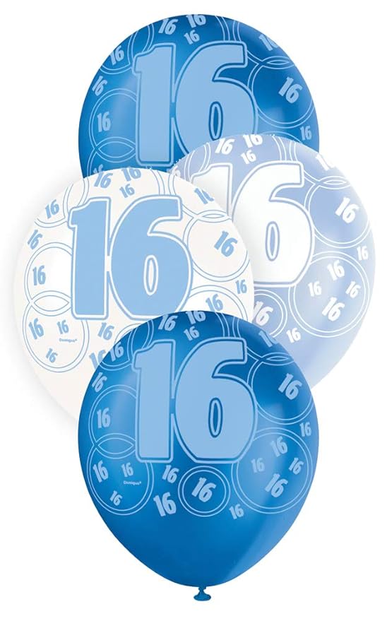 Unique Party Latex-Luftballons für den Geburtstag, glitzernd, 30,5 cm, 6 Stück