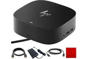 KONCEPT 5TW10AA / 5TW10UT / 5TW10AA#ABB HP Docking Station for Laptop Dual Monitor and Charging Bundle - 1 Year Warranty - HP USB-C Dock G5 with 120W AC Adapter, HDMI & DP Cable (New)
