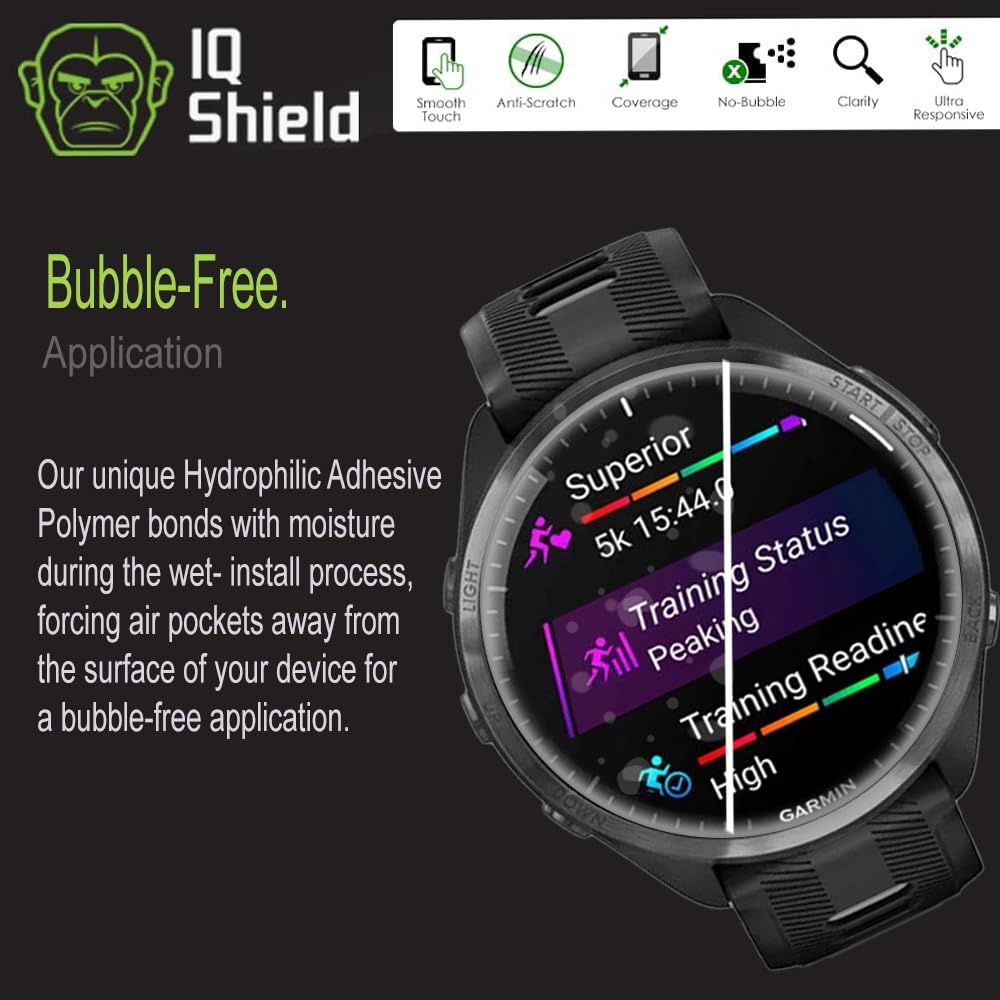 IQShield Screen Protector Compatible with Garmin Forerunner® 970/570/965 (47mm) (6-Pack) Ultra Thin, Anti-Scratch Anti-Bubble Clear TPU Film