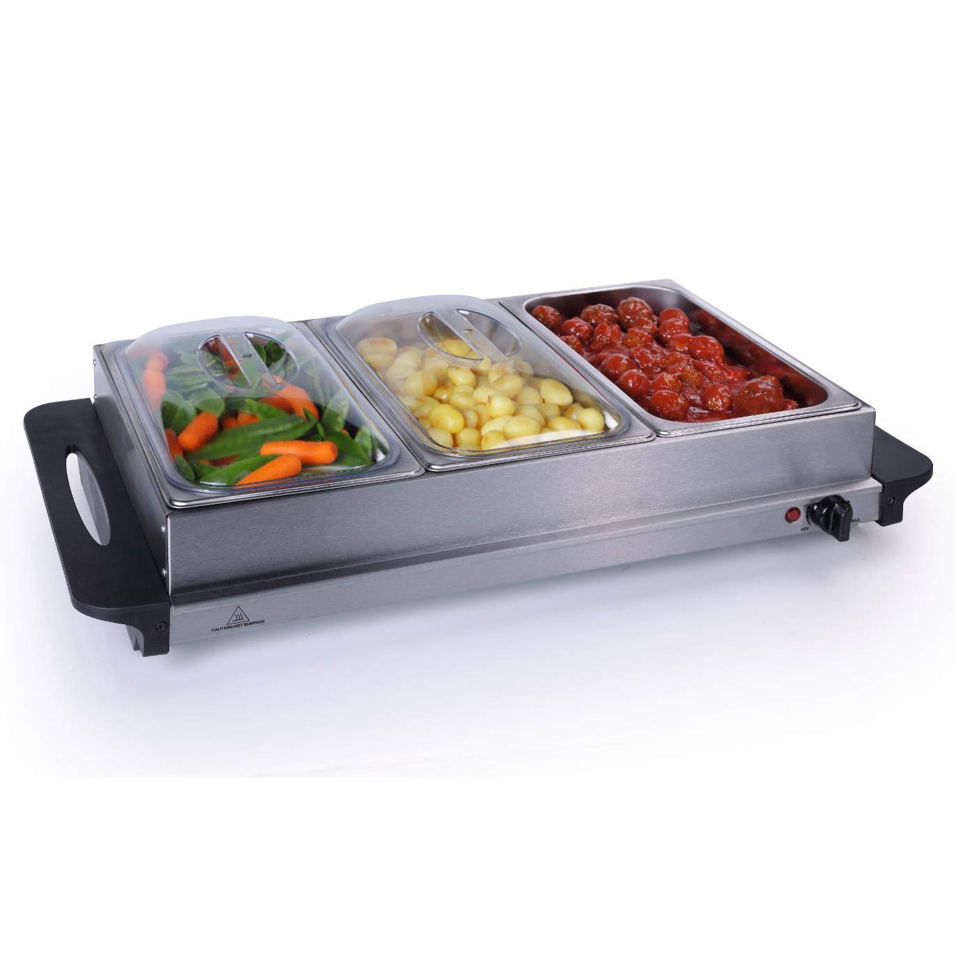 Premium 2 in 1 Extra Large Buffet Warmer & Hot Plate 3 x 2.5lt