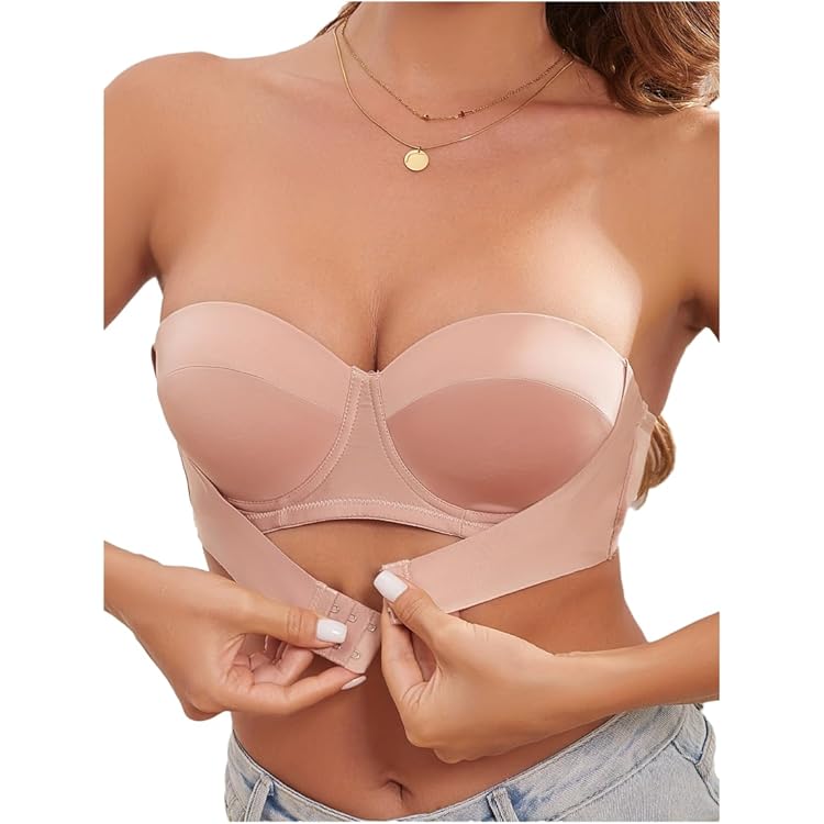 Brasier Strapless Mujer Bra Sin Varillas Mujer Con Cierre Frontal