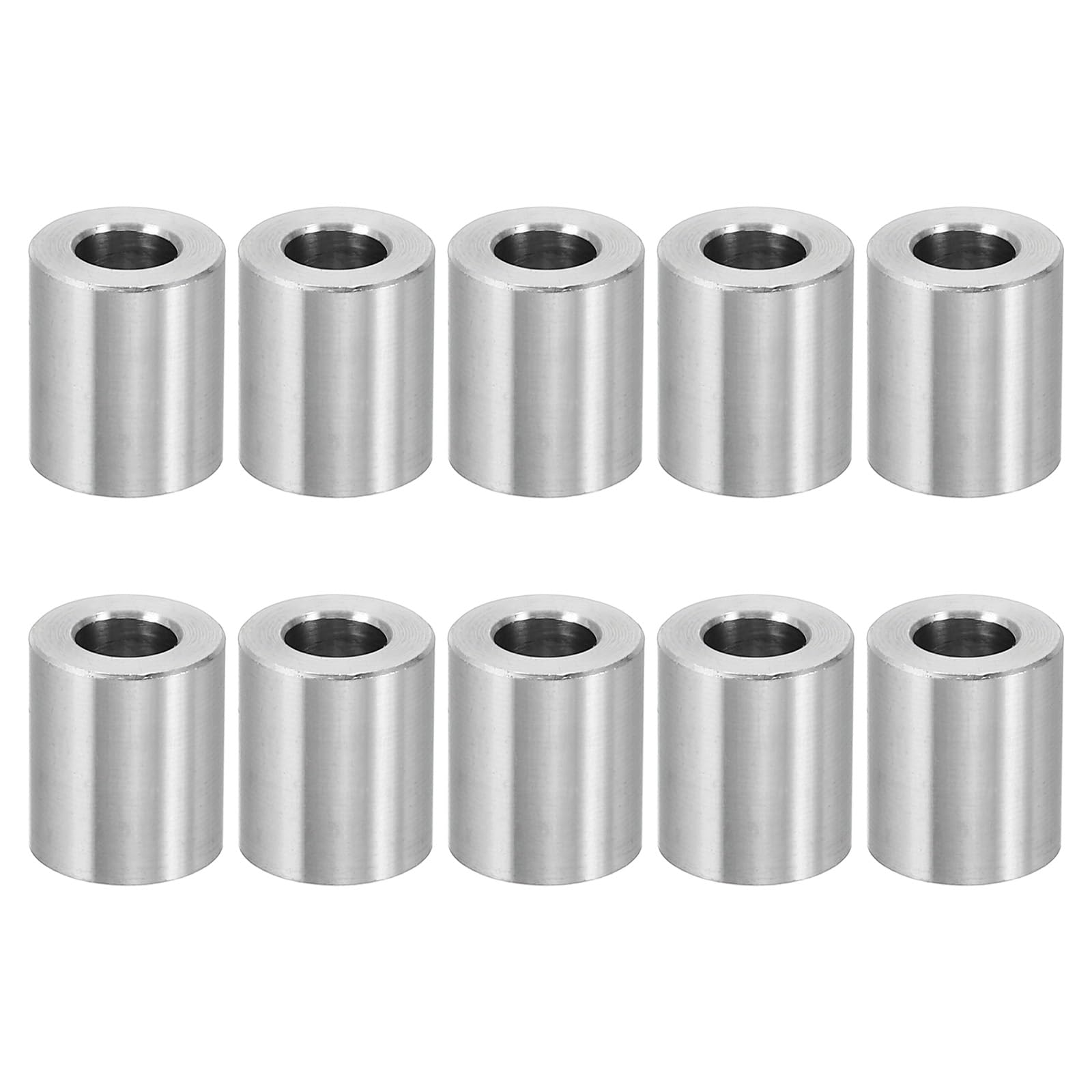 PATIKIL M6 Aluminum Spacers, 10 Pcs Metal Spacer Aluminum 6.2mm ID x 12mm OD x 14.3mm L (9/16in L) Aluminum Spacer Screw Standoff Round for 1/4" or M6 Screw Bolts