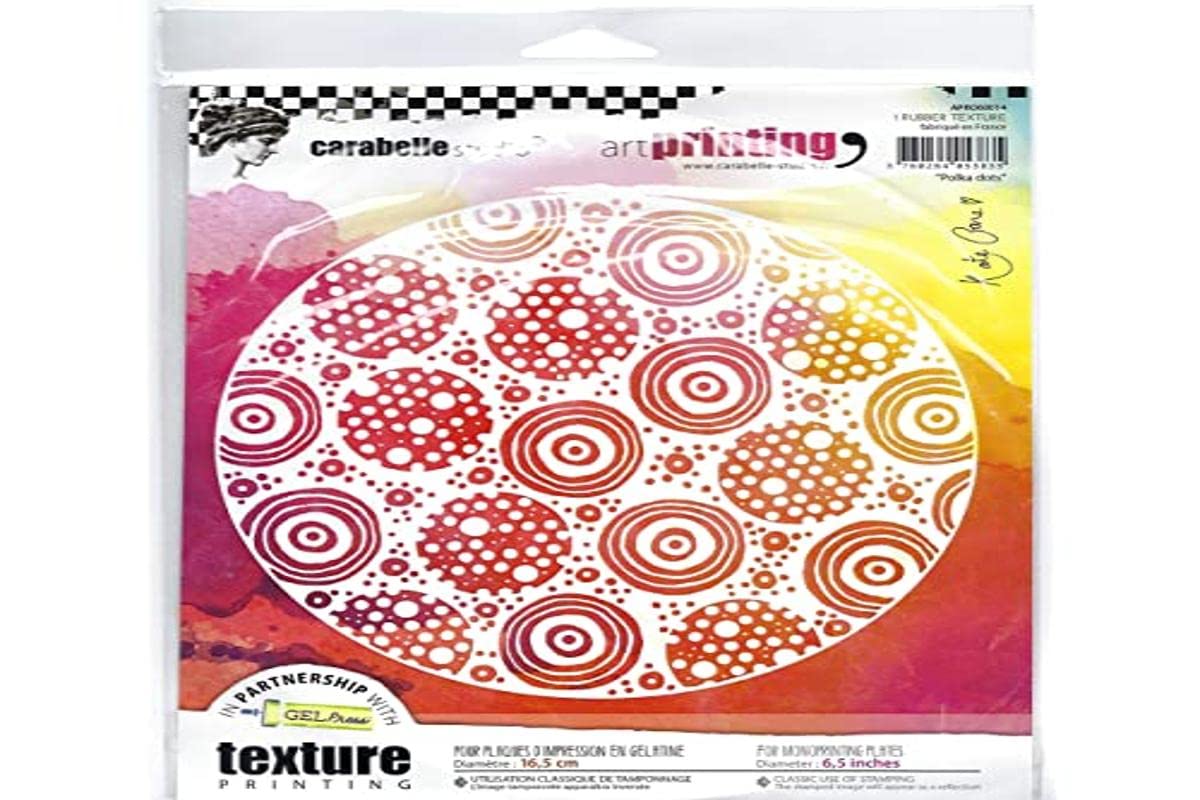 Carabelle Studio Art Printing Polka Dot Rectangle Texture Rubber Stamp for Monoprint Gel Plates