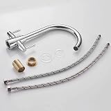 Heable Kitchen Mixer Tap Dual Lever Chrome Swivel Spout UK Fittings view 6