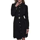 Karl Lagerfeld Womens Long Sleeve Multifunctional Shirt Dress