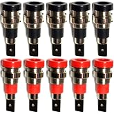 10x Bananenstecker-Buchsen – 4 Mm, Panel Mount, Rot & Schwarz | Für Lautsprecher, Messgeräte, DIY