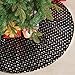 HOHOTIME Burlap Christmas Tree Skirt, 24'' Black Tree Skirt with White Snowflakes and Merry Christmas, for Xmas Holiday Home Decoration