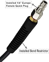 YOTOO Hybrid Air Hose 10m 6.5mm ID 300 PSI 1/4" Coupler All Weather Gray view 4