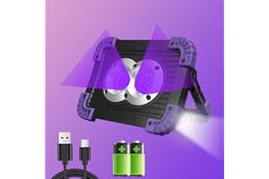 Lichaser 20w COB LED Portable Battery Flood Black Light, 395nm UV LED USB Rechargeable Black Light, Suitable for Dark, Glow P