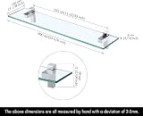 KES Bathroom Shelf Glass 60CM Shower Wall Mounted 8mm Tempered Chrome Bracket view 3