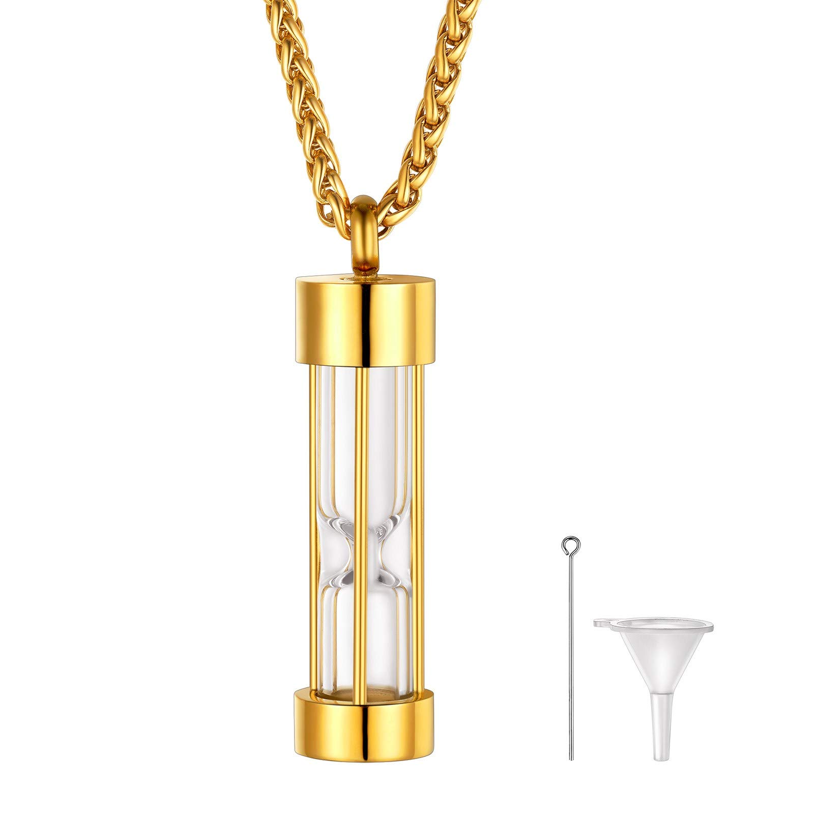 FindChic Hourglass Urn Necklace Cremation Jewellery for Ashes Hourglass Cremation Necklace