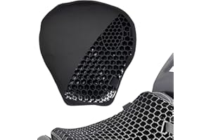 ELCYCO Universal Motorcycle Gel Seat Cushion 3D Honeycomb Shock Absorbing Seat Pad with Motorcycle Seat Cover for Comfortable Long Ride