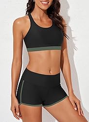 Aleumdr Womens Athletic 3 Piece Tankini