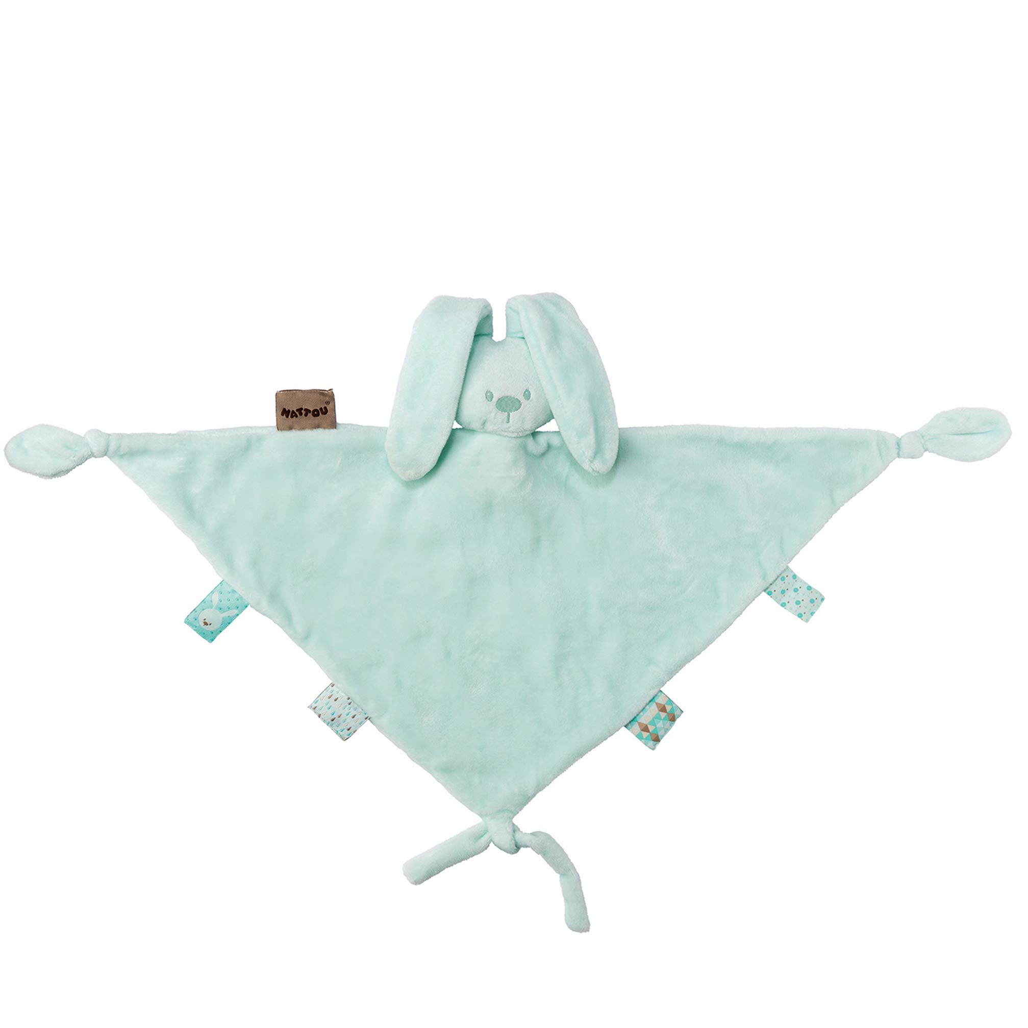 Nattou Large Cuddly Toy/Cloth, Lapidou, with Pacifier Holder, 65 x 40 x 1 cm, Mint Green, 878128