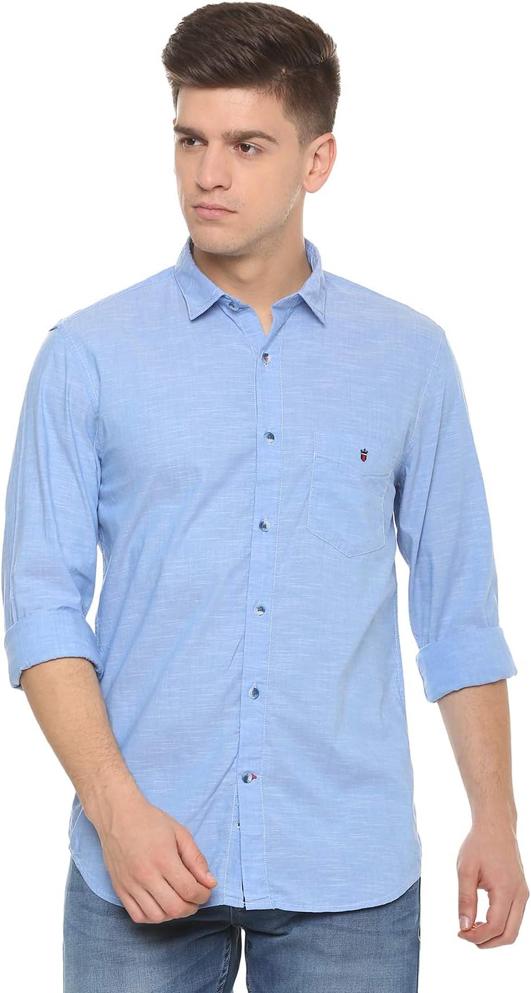 Louis Philippe Sport Men's Solid Slim Fit Casual Shirt