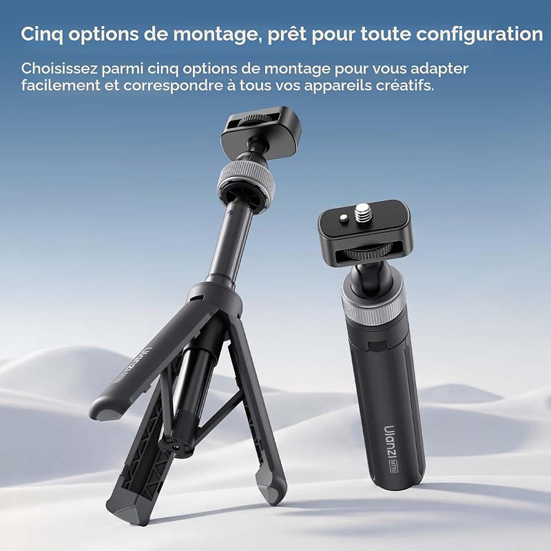MT95 Mini Trépied Magnétique, Selfie Stick à Fixation Rapide Télescopique 17-41 cm pour Caméra d'action, Perche à Selfie avec Tête Rotative 360° (1/4'' Filetage) — photo 2 sur 8