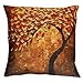 Vovomay Linen blend Home Decorative Throw Pillow Cover Cushion Case Square Pillowslip for Home Decor 18 X 18'' (Orange)