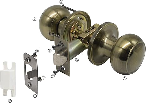 Amazon Co Jp ドアハンドルインテリアドアロック用ラウンドドアノブフロントバックドアハンドル調整可能なラッチ ロックシリンダーベッドルーム行う ホーム キッチン