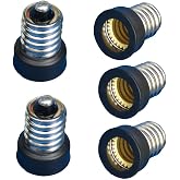 E12-E11 Candelabra E12 Socket to Mini Candelabra E11 Base Adapter Converter Black Lamp Holder (5)