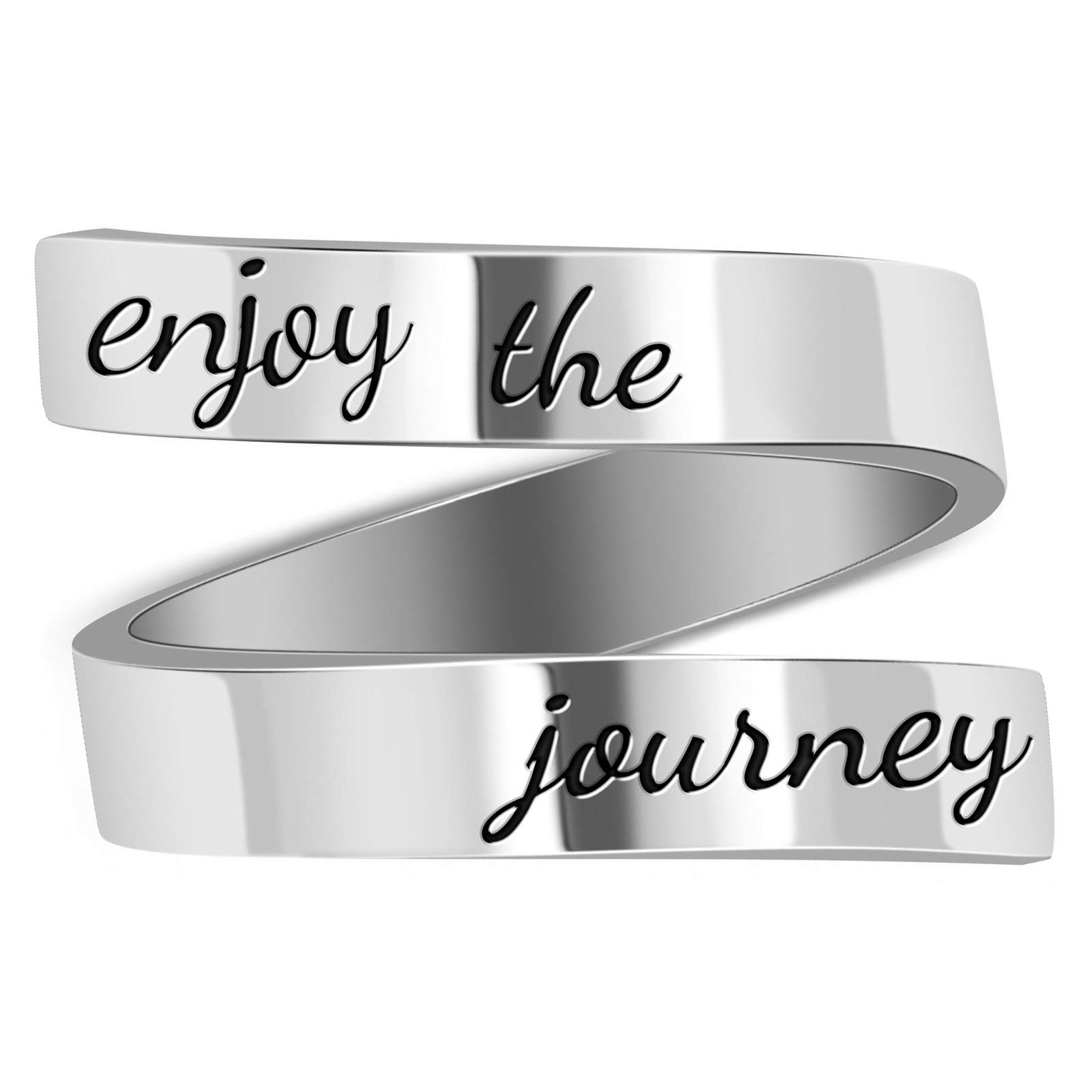 djustable Rings for Women/Men,Kucheed Inspirational Ring Jewelry Engraved I am Enough,Stainless Steel Spiral Wrap Twist Ring ,Personality Encouragement Birthday Graduation Gifts for Girls Boys