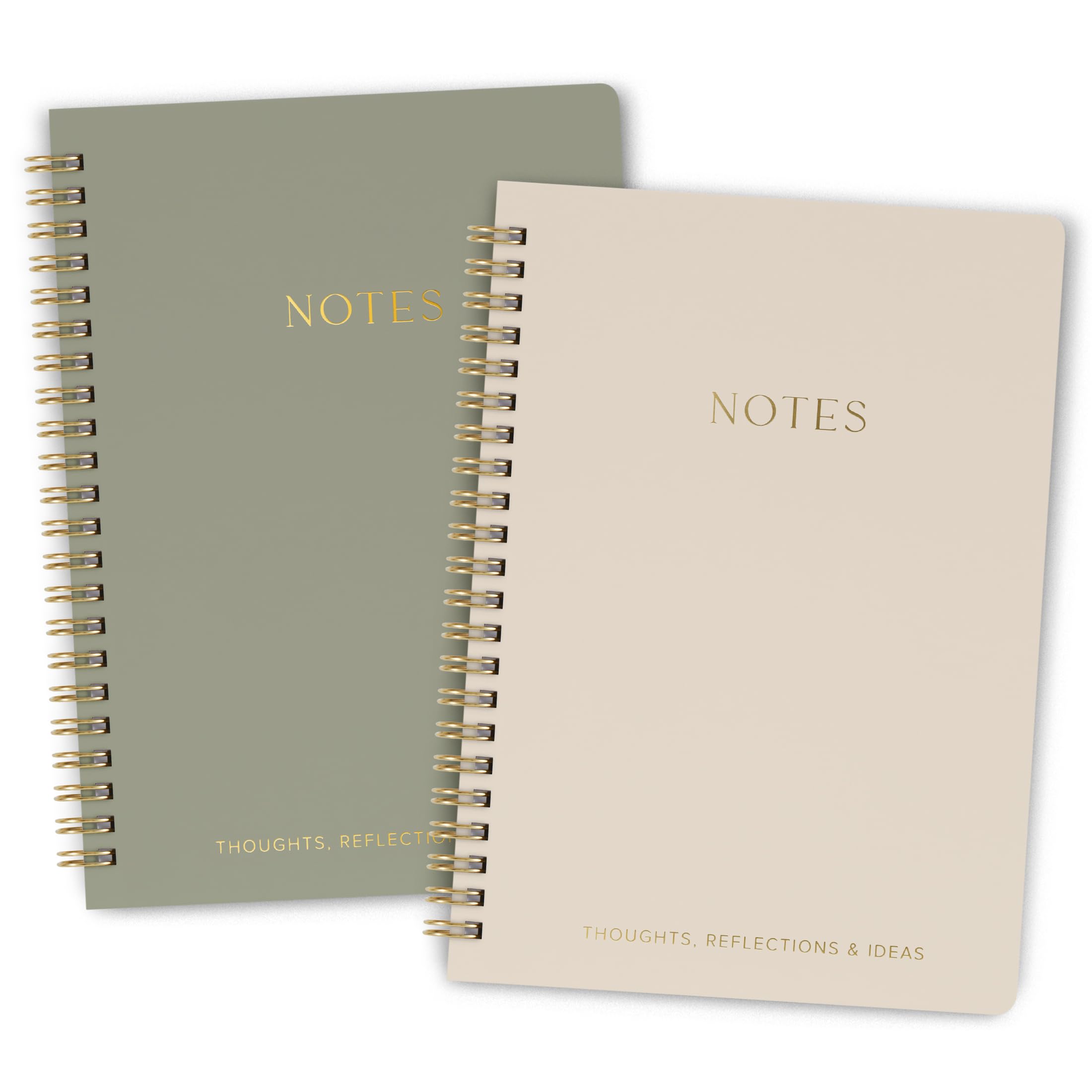 Photo 1 of Aesthetic Spiral Notebook Set of 2 For Women and Men - Cute College Ruled 8x6 Bible Study Journal/Notebook with Pockets And Lined Pages - Perfect A5 Supplies to Stay Organized at Work or School