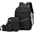 3PCS Men's Computer Backpack, Laptop Backpacks Outdoor Travel Bag, College Computer Bag for Women & Men Daily Use