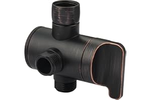 BRIGHT SHOWERS Shower Arm Diverter Valve for Hand held Showerhead and Fixed Spray Head, 3-Way Shower Head Diverter Valve, Oil-Rubbed Bronze