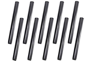 3/4" x 10" Black Painted Iron Pipe, Home TZH 10 Pack Threaded Black Paint Finish Metal Pipe Nipple for DIY Project/Furniture/Shelving Decoration(10, 10")