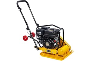 FINERFURNIS 7HP Plate Compactor, 212CC Gas Engine, 4200lbs Compaction Force Rammer Jumping Jack Tamper, 22.1x15.9 Inch Plate, 5600 Vibratory Plate, Pavement Compactor for Walkways, Asphalts, Paver Landscaping