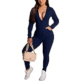 YeGine Women 2 Piece Outfits Long Sleeve Tracksuit Bodycon Matching Sets Hoodie Jacket Jogging Suit