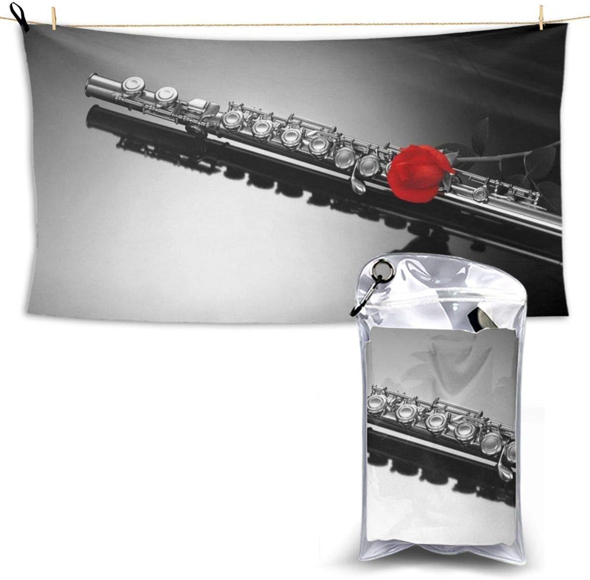 Mintslove Beach Towel Flute Beach Chair Towel Teen Girl Adult Travel Towel for Swimming Pool and Gym